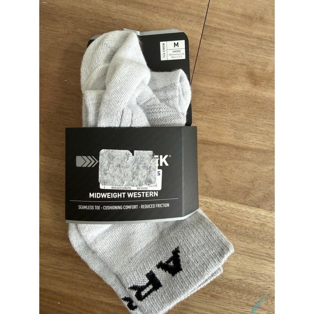 Ariat Midweight Western Quarter Crew Socks Gray Size Medium M Unisex New